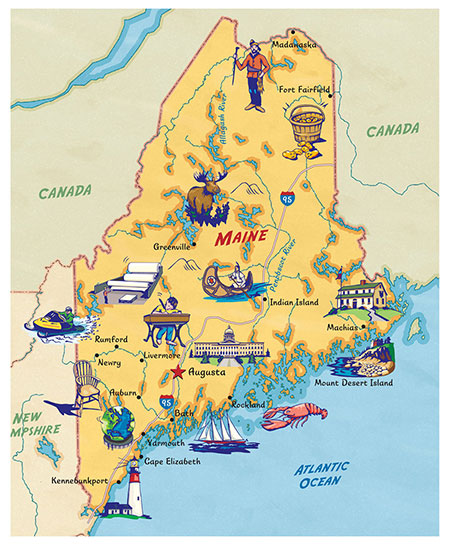Map of Maine by Map Hero, Inc.