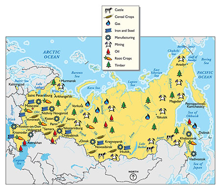 Map of Russia's Resources by Map Hero, Inc.